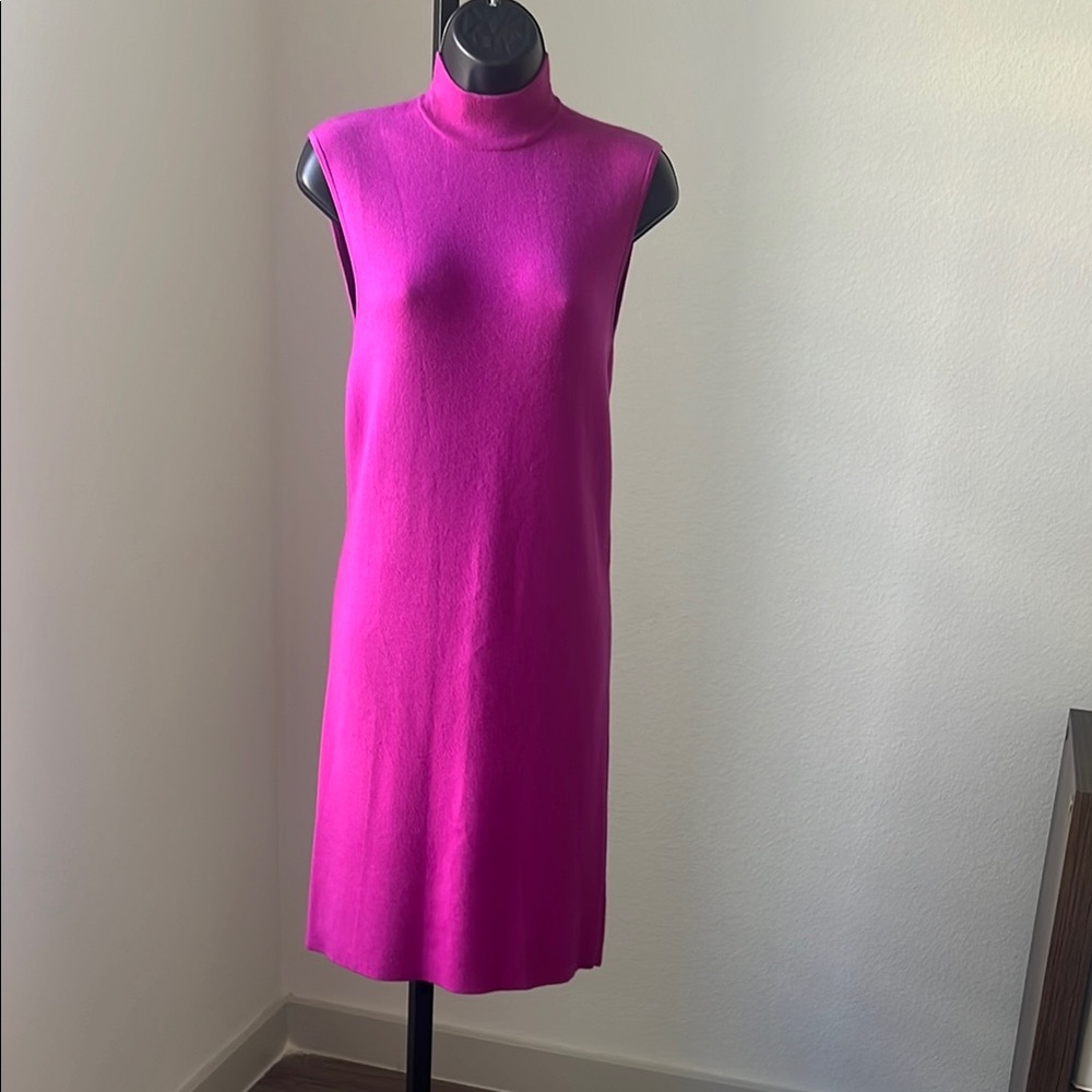 Ralph Lauren Elegant Cashmere Blend Magenta Sleeveless Dress. Preloved